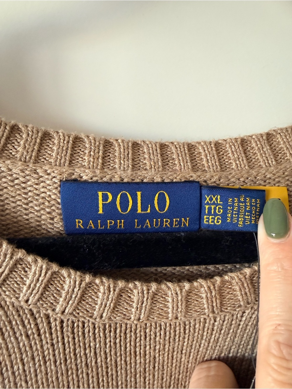 Polo by Ralph Lauren Men’s Crewneck Sweater - Tan Size XXL NWT - Picture 2 of 5